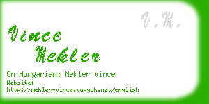 vince mekler business card